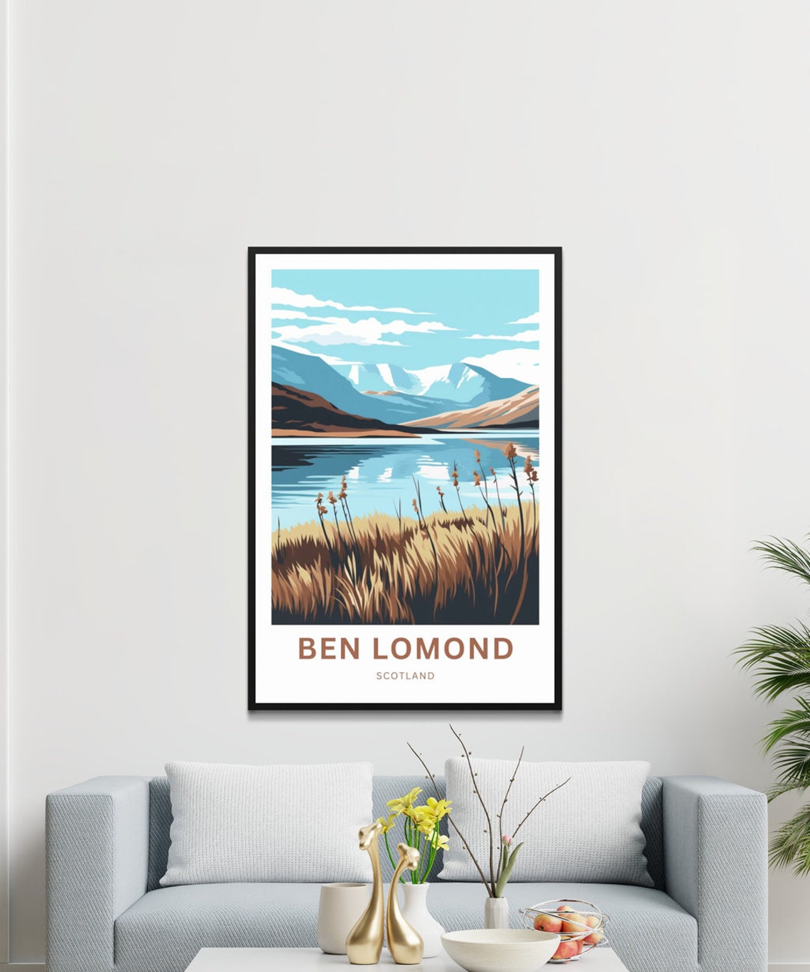 Ben Lomond Scotland Mountain Lake Highland Retro Travel Poster - Image 3
