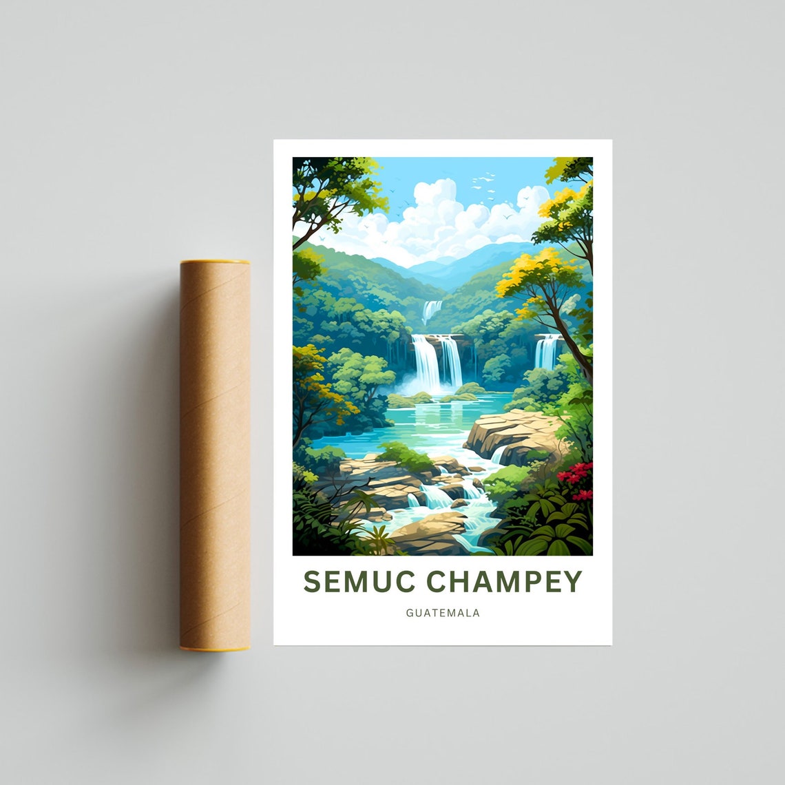 Semuc Champey Travel Print Semuc Champey Poster Guatemala Wall Art Framed Present Gift Mexico Present - Image 4