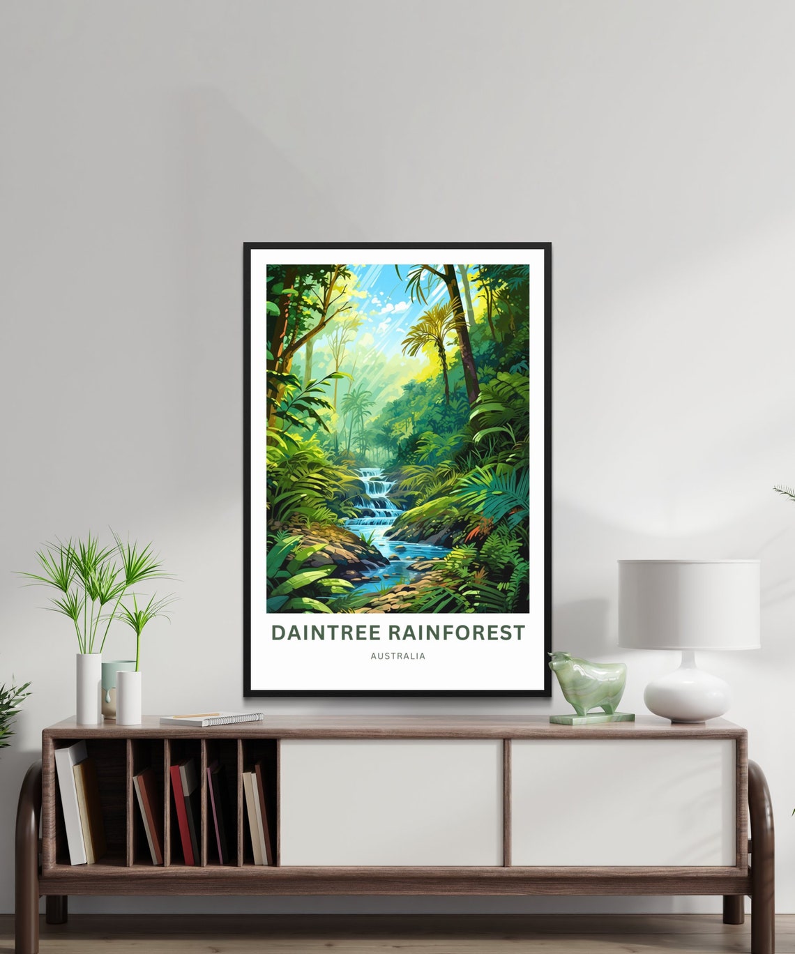 Daintree Rainforest Australia Jungle Waterfall Creek Travel Poster - Image 2