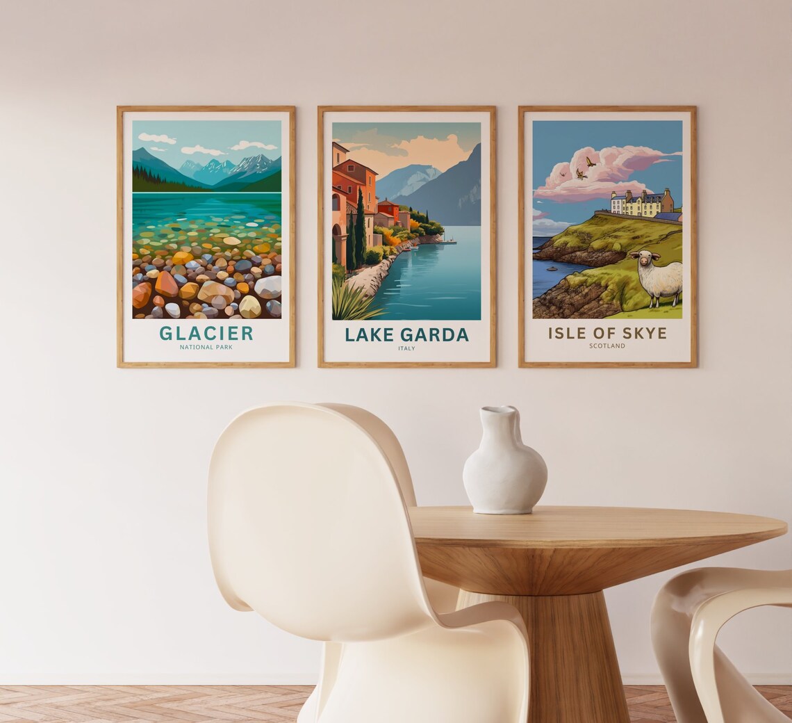 Lake Garda Italy Lakeside Village Boats Scenic Personalized Poster - Image 5