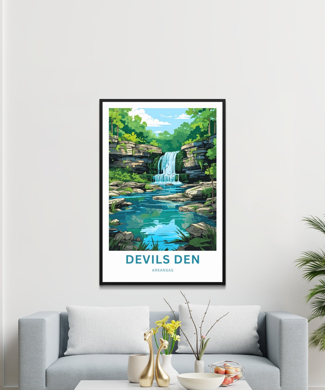 Devils Den Arkansas Limestone Falls Turquoise Pool Travel Poster - Image 3