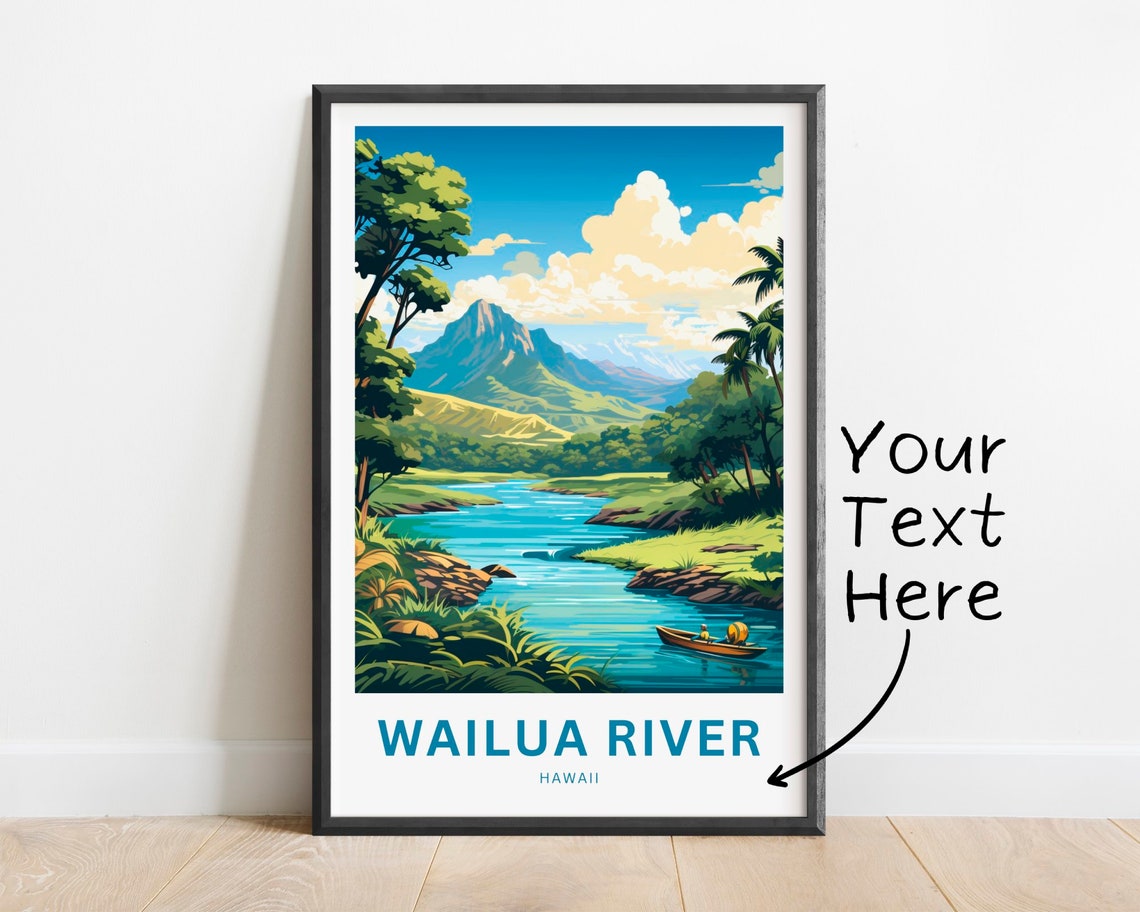 Wailua River Hawaii Island Canoe Adventure Personalized Poster