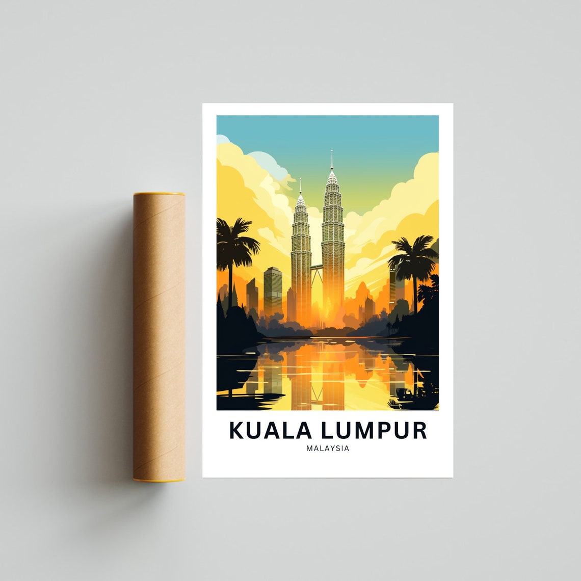 Personalized Kuala Lumpur Malaysia Skyline Towers Custom Poster - Image 4