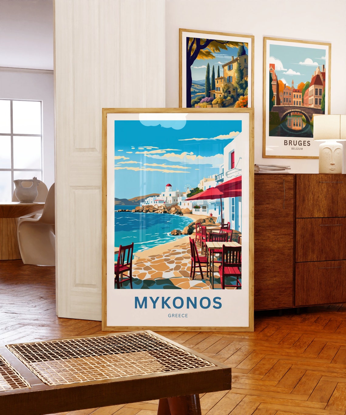 Mykonos Greece Seaside Taverna Personalized Custom Travel Poster - Image 5