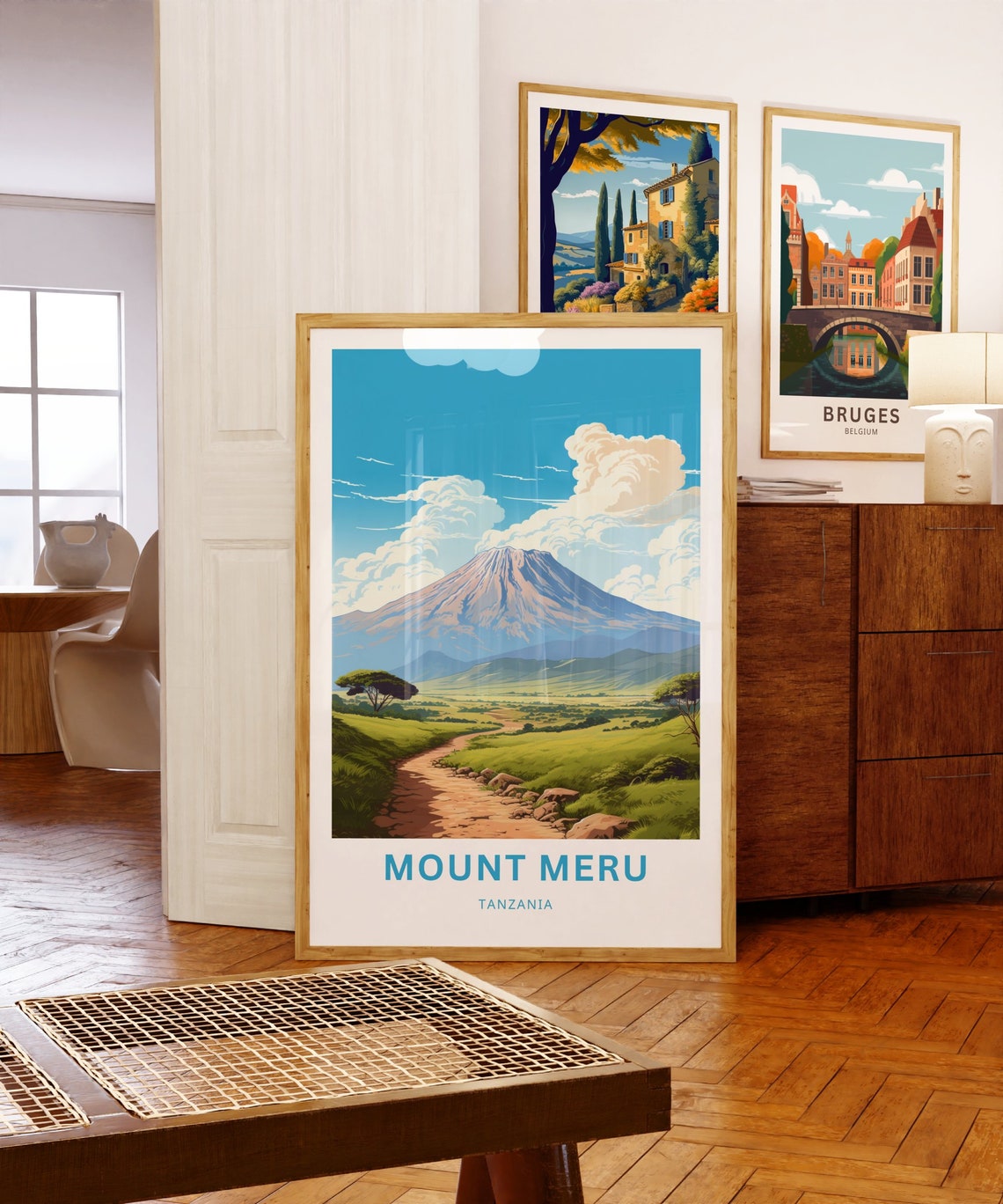 Mount Meru Tanzania Volcano Savanna Trail View Travel Poster - Image 5