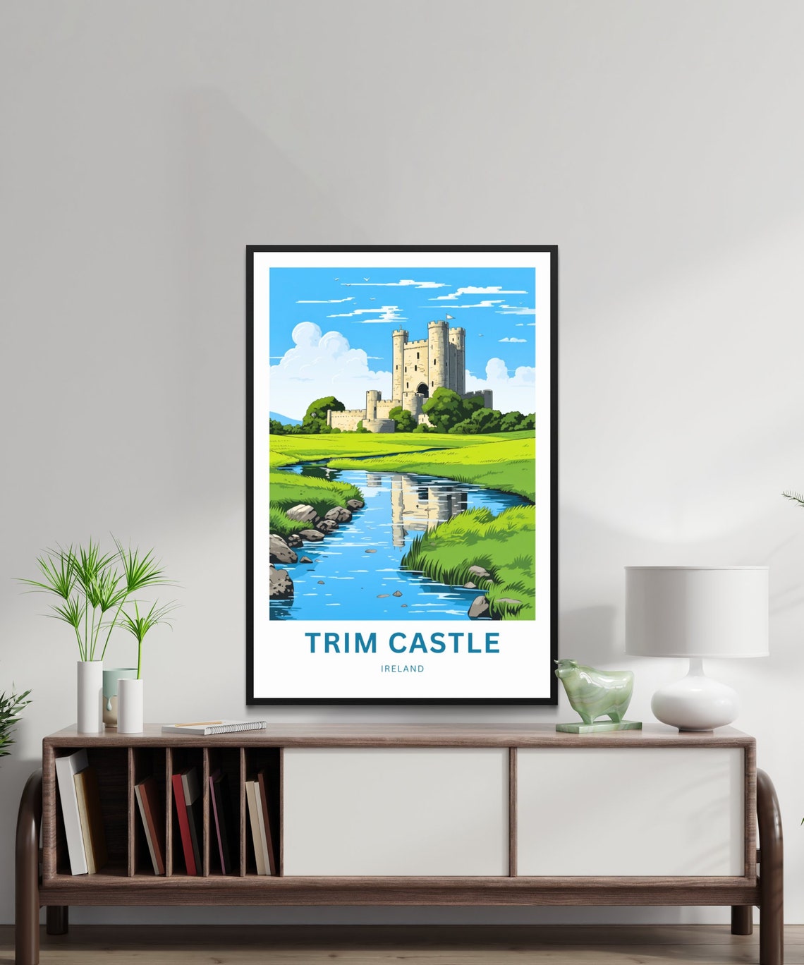 Personalized Trim Castle Ireland River Reflection Castle Gift Poster - Image 2