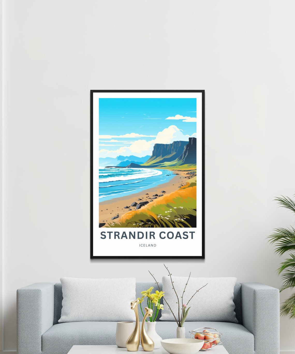 Personalized Strandir Coast Iceland Scenic Seaside Cliffs Poster - Image 3