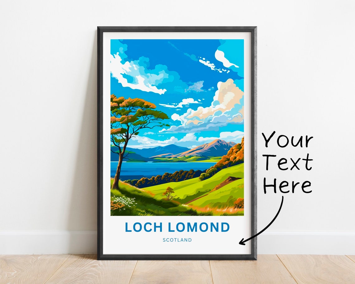 Personalized Loch Lomond Scotland Emerald Hillside View Poster