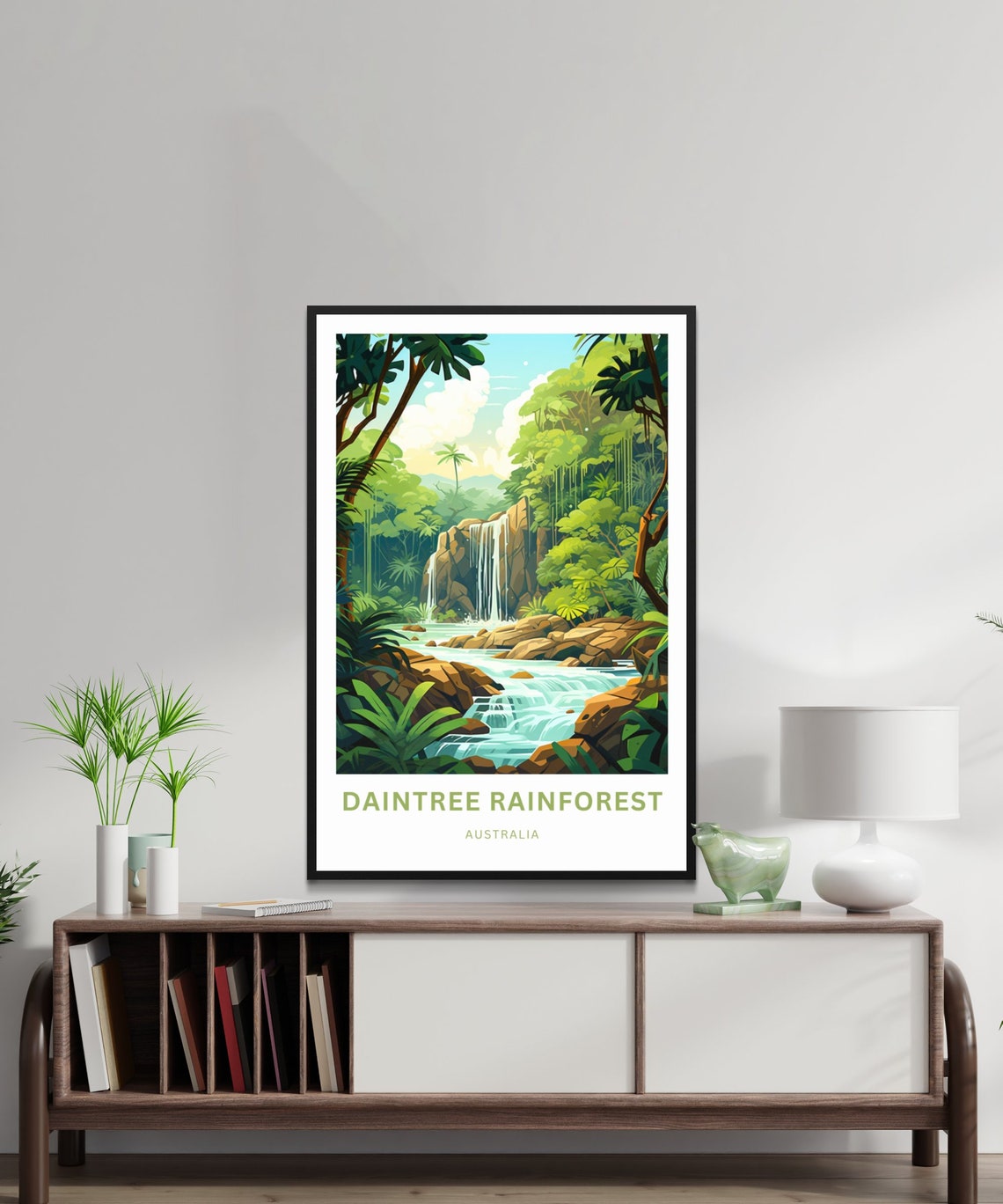 Daintree Rainforest Australia Jungle Waterfall Cascading Stream Poster - Image 2