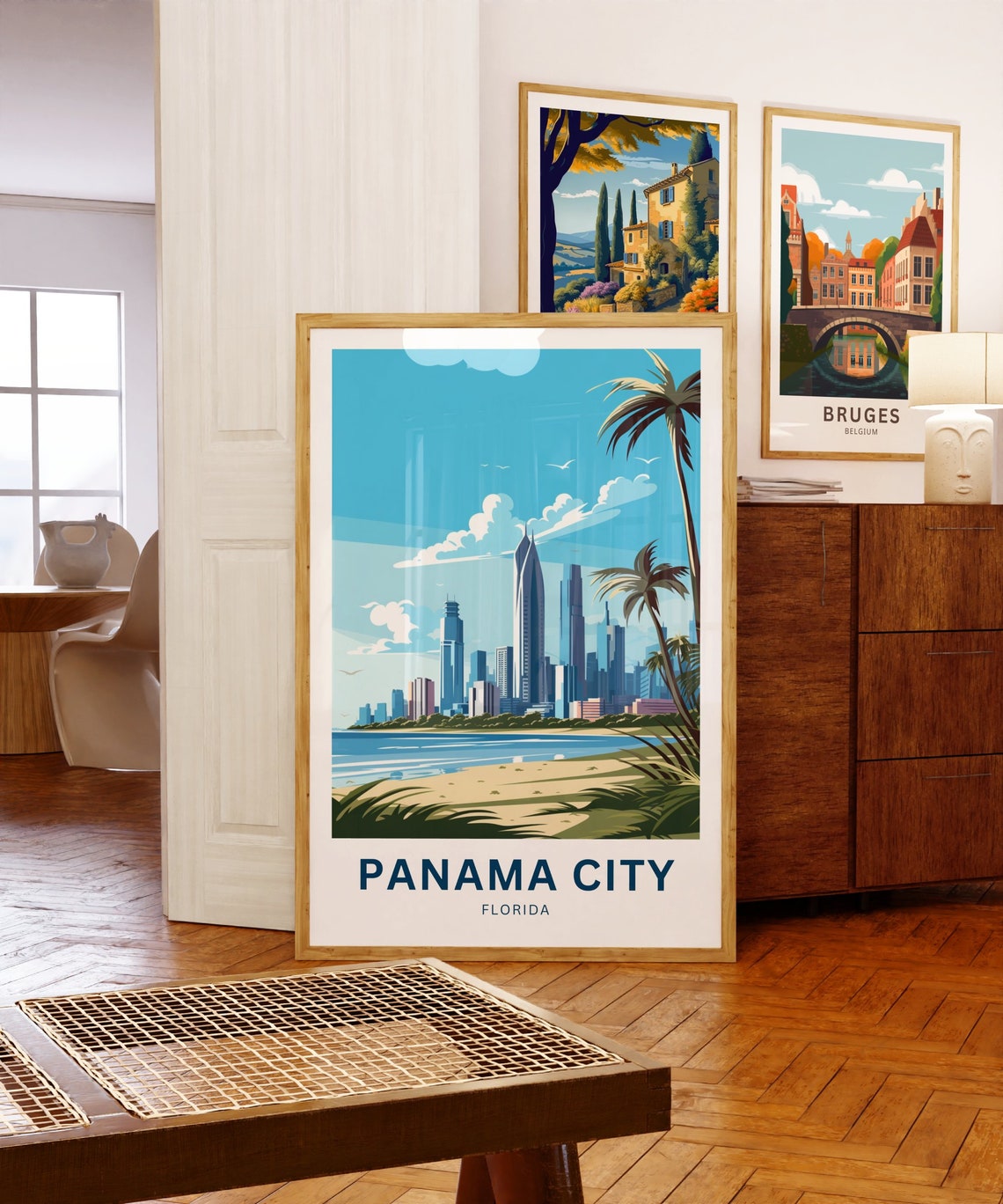 Panama City Florida Beach Skyline Retro Seaside Vintage Travel Poster - Image 5