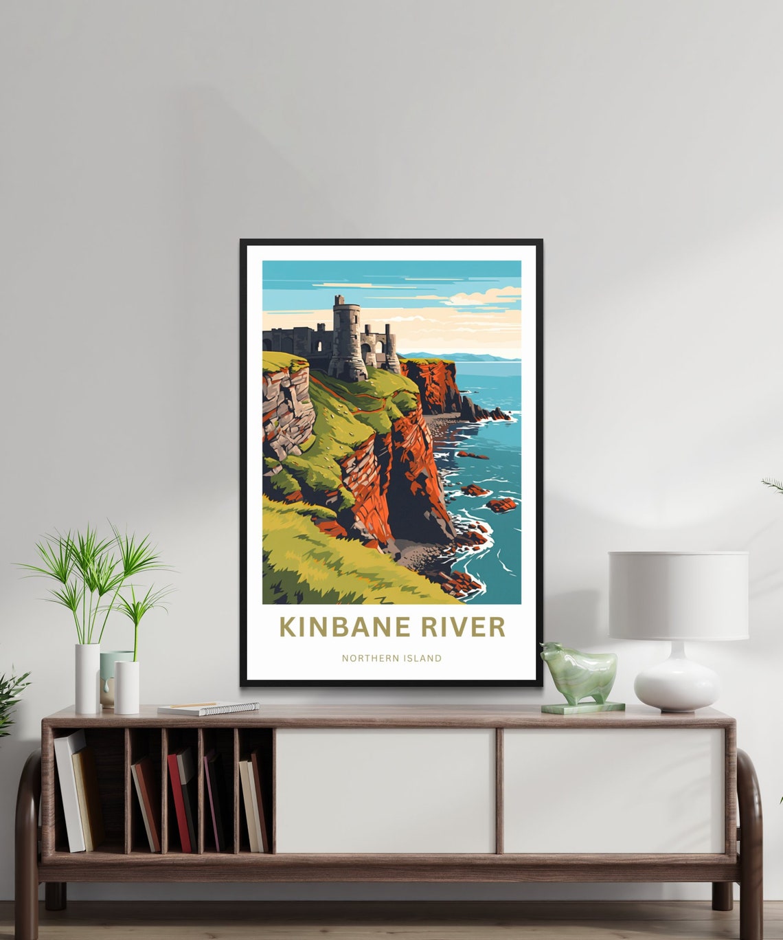 Personalized Kinbane River Castle Cliffs Custom Travel Poster - Image 2