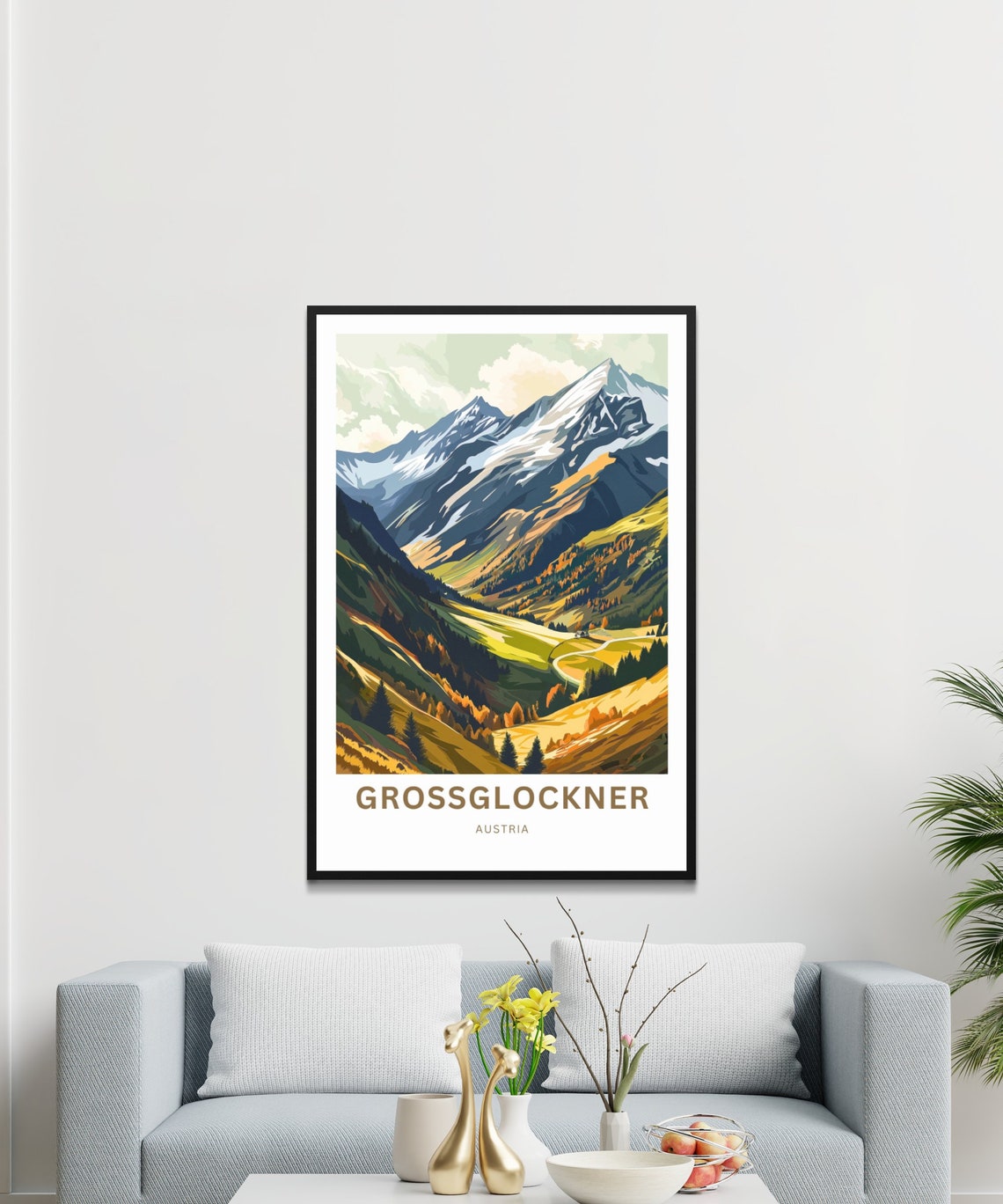 Grossglockner Austria Personalized Golden Autumn Valley Poster - Image 3