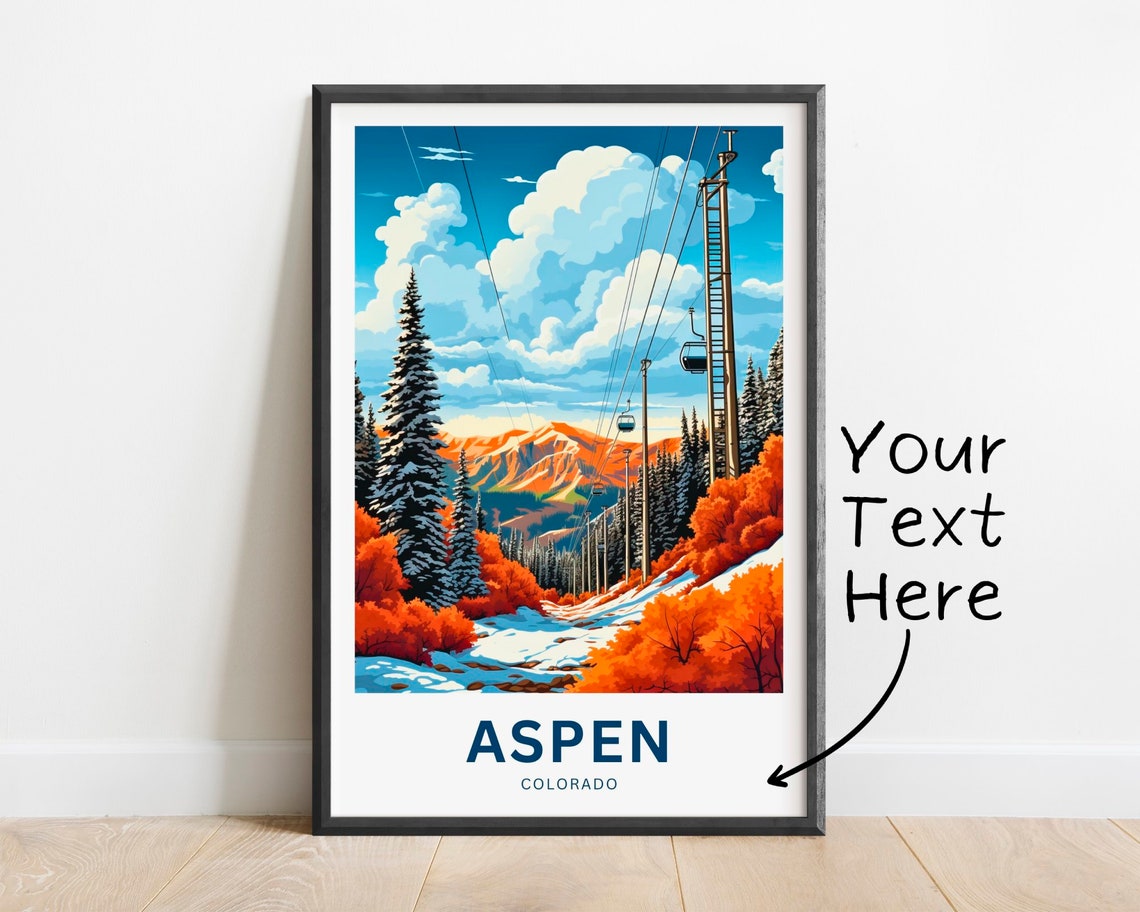Personalized Aspen Colorado Ski Lift Autumn Foliage Travel Poster