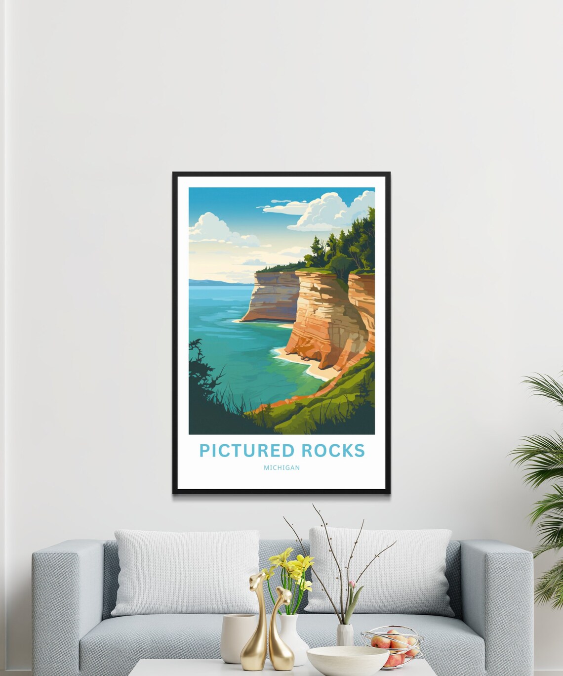 Pictured Rocks Michigan Gift Wall Art Print - Image 3