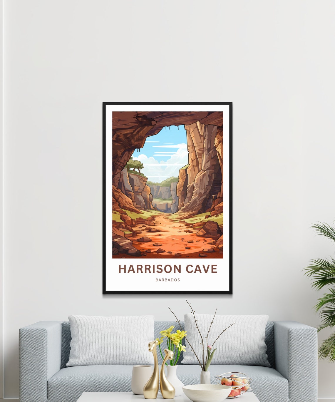Personalized Harrisons Cave Travel Print Harrisons Cave Barbados Poster Barbados Wall Art Framed Present Gift Caribbean Present - Image 3