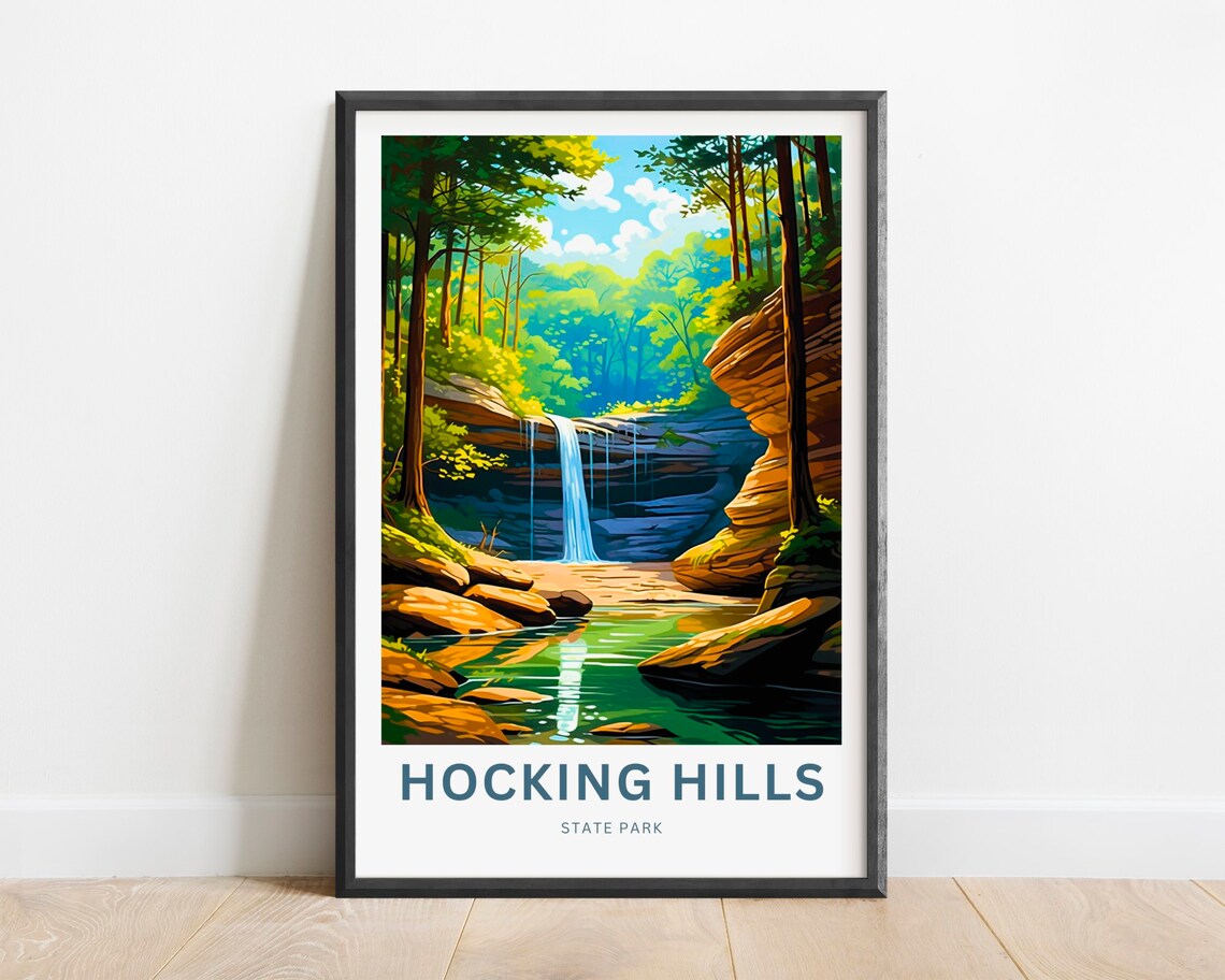 Hocking Hills State Park Travel Poster, Ohio