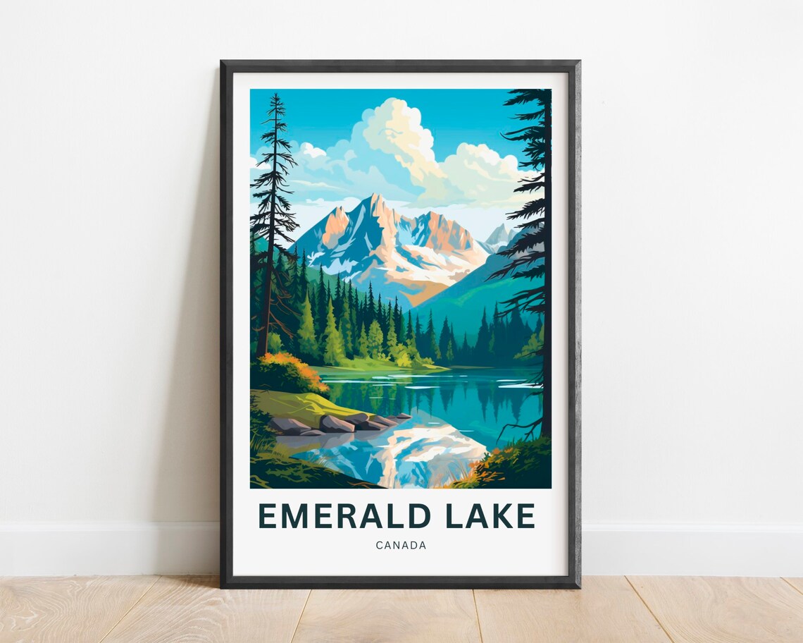 Emerald Lake Travel Print Canada Present Poster