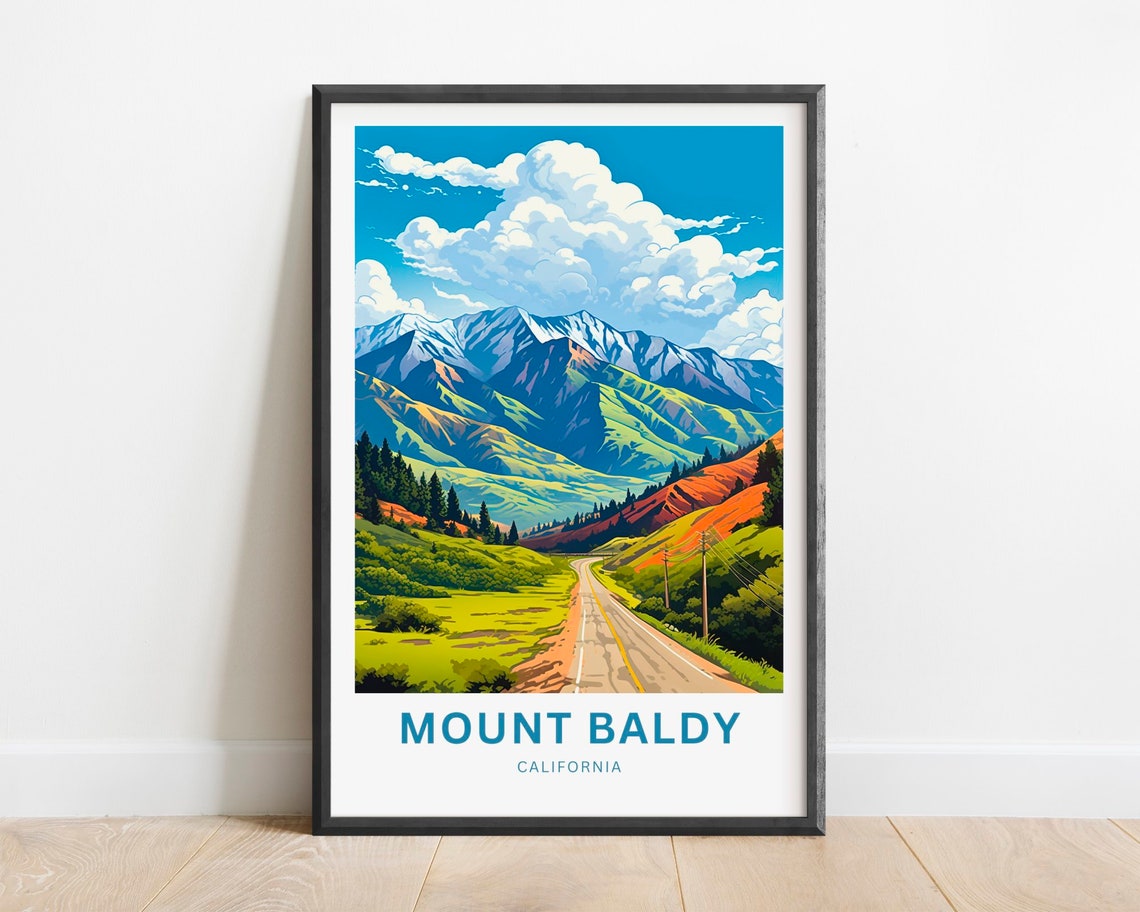 Mount Baldy California Mountain Road Alpine Valley View Poster