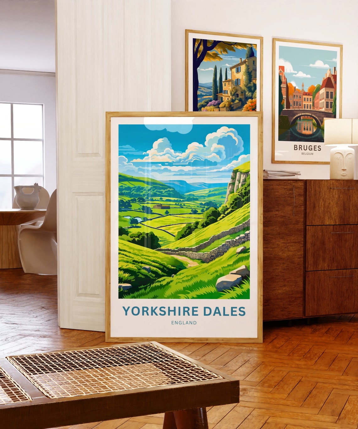 Personalized Yorkshire Dales England Green Hills Travel Poster - Image 5