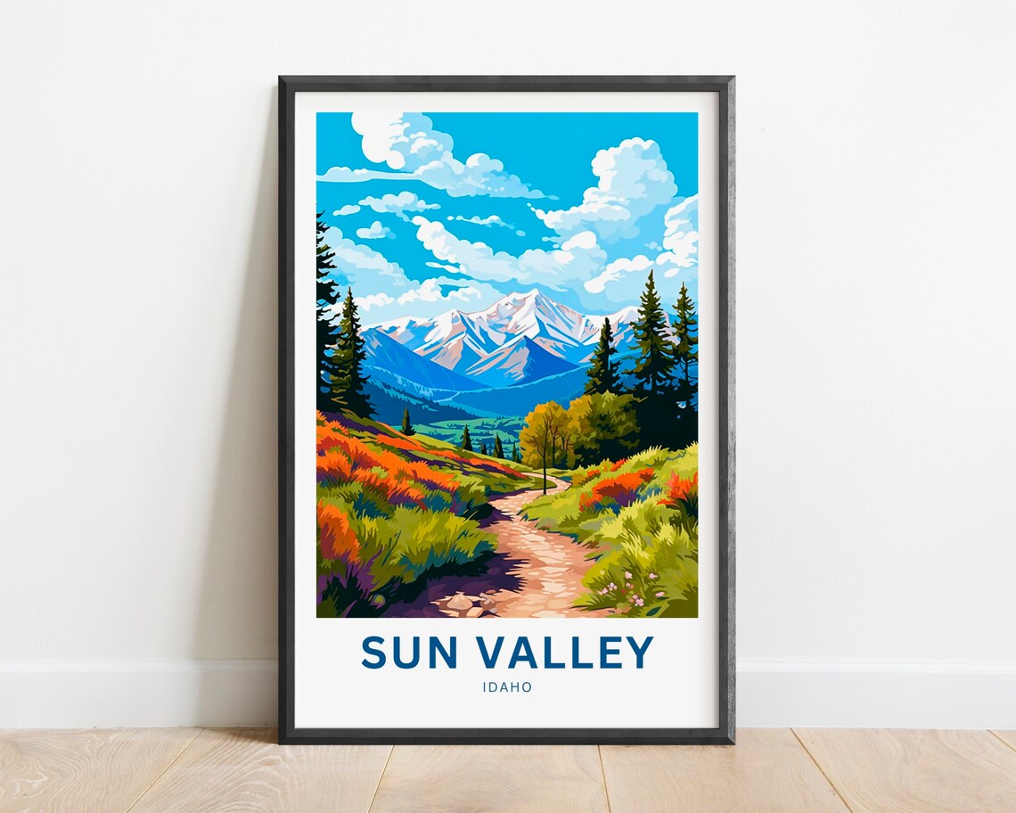 Sun Valley Travel Poster, Idaho Wall Art