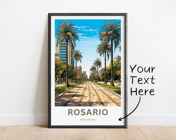 Personalized Rosario Travel Print Rosario Poster Argentina Wall Art Framed Present Gift Argentina Present