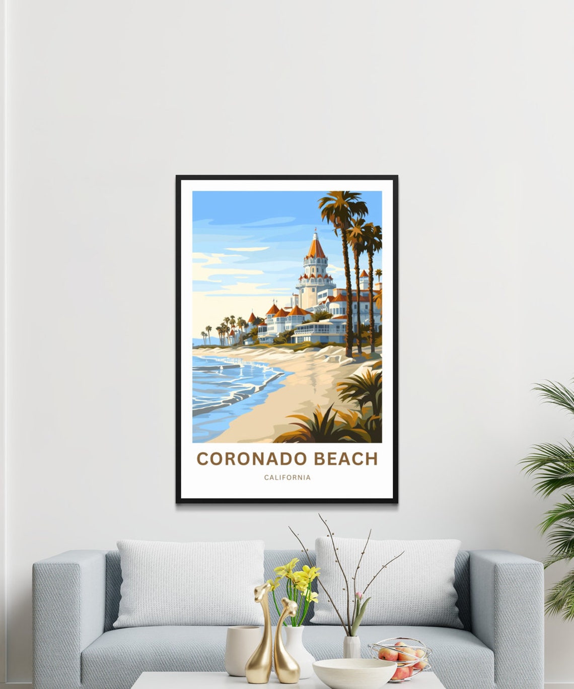 Personalized Coronado Beach California Resort Custom Travel Poster - Image 3