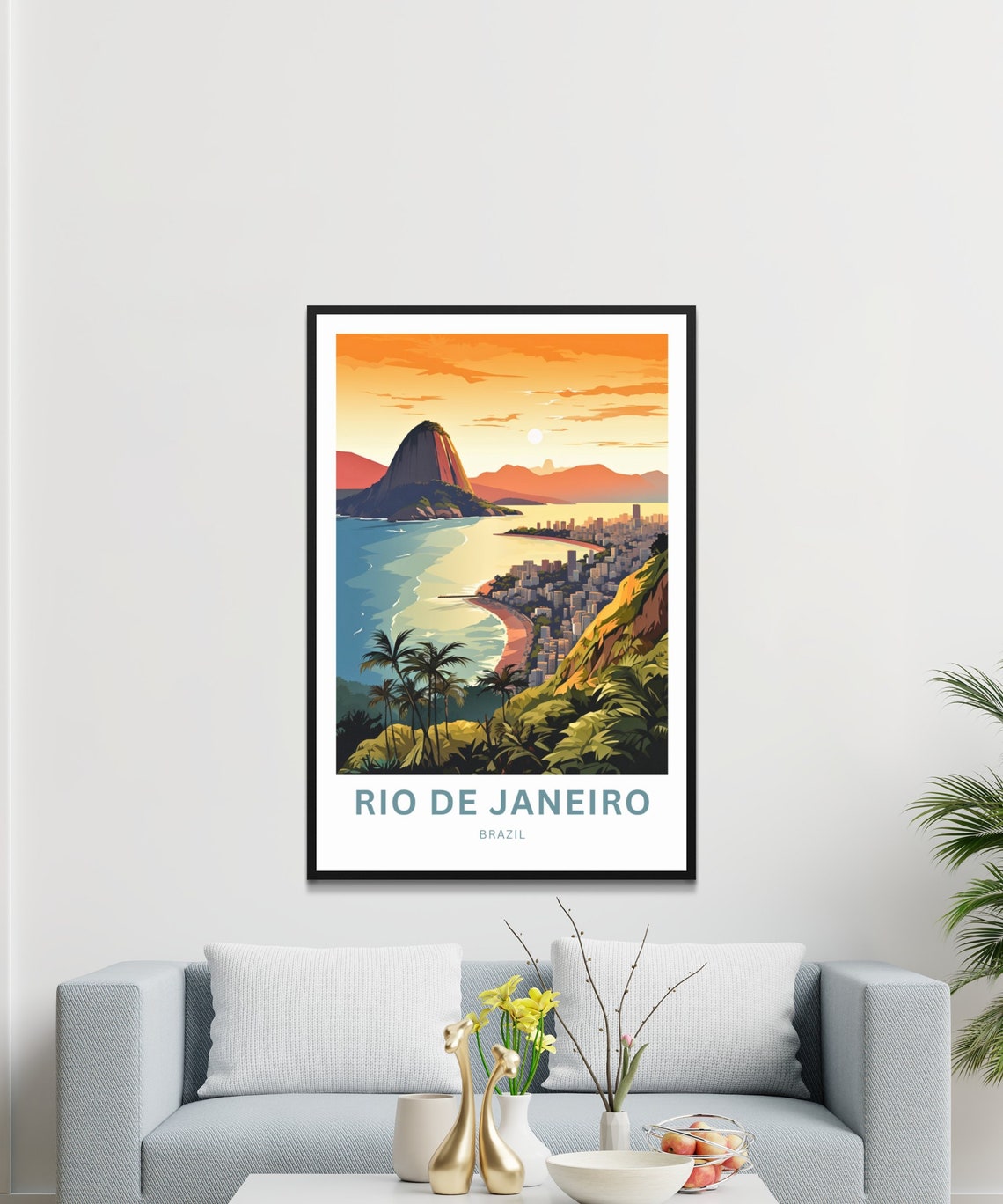 Personalized Rio De Janiero Travel Print Rio De Janiero Poster Brazil Wall Art Framed Present Gift Brazil Present - Image 2