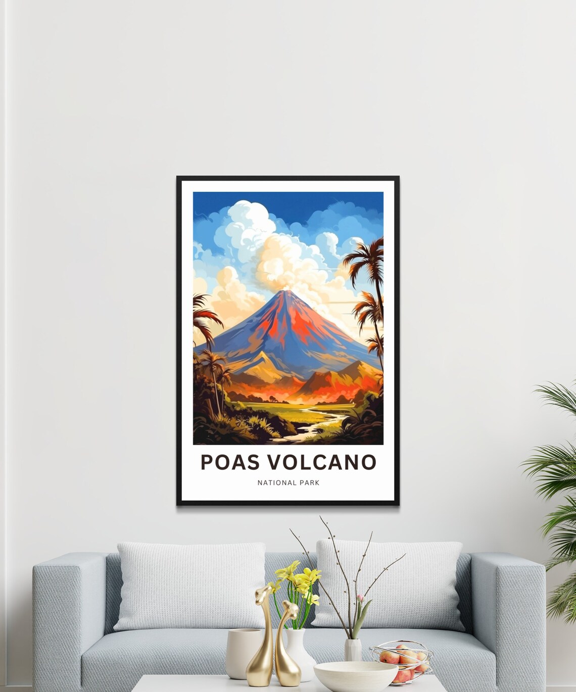 Poas Volcano National Park Fiery Crater Tropical Scene Travel Poster - Image 3