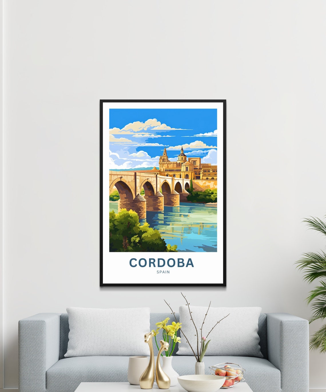 Cordoba Spain Roman Bridge Historic Old Town River View Poster - Image 2