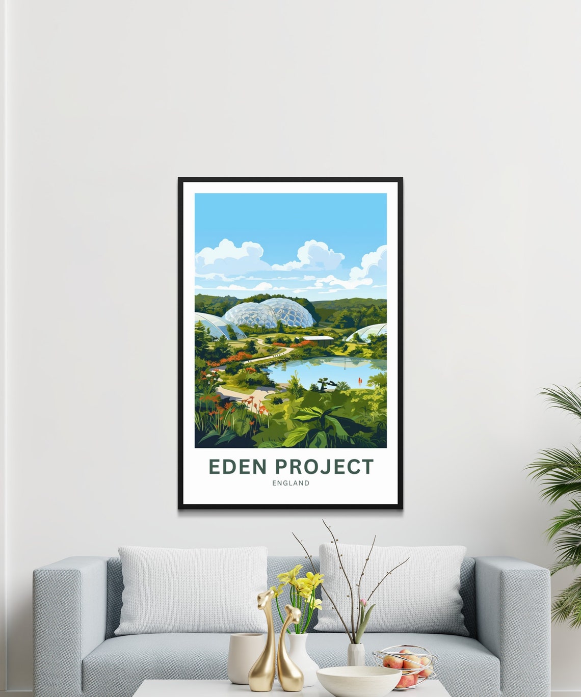 Eden Project England Botanical Biomes Gardens Cornwall Travel Poster - Image 3