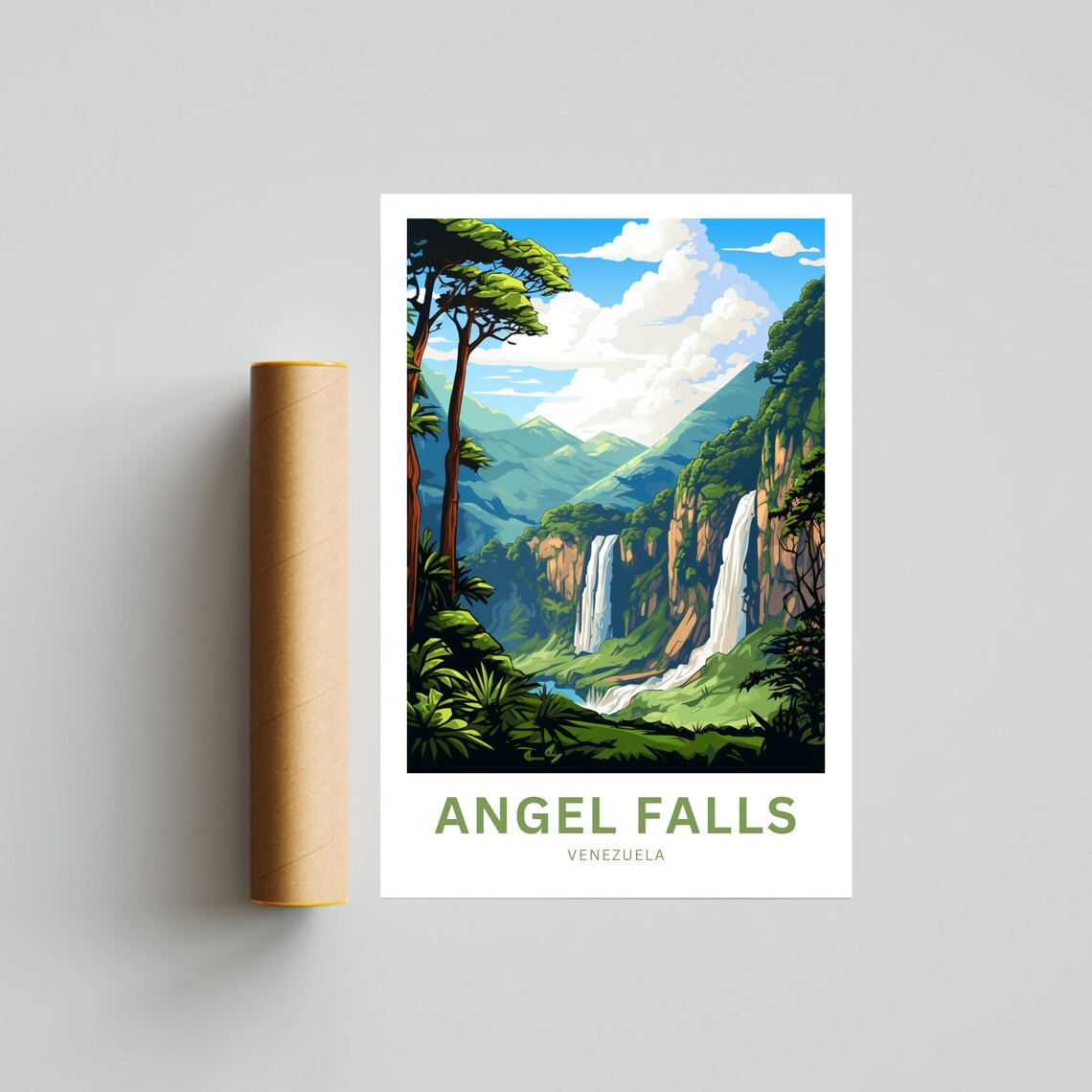 Angel Falls Venezuela Jungle Waterfalls Lush Green Travel Poster - Image 4