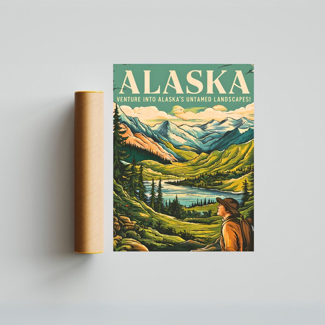 Alaska Vintage Travel Poster, United States Art Print - Image 4