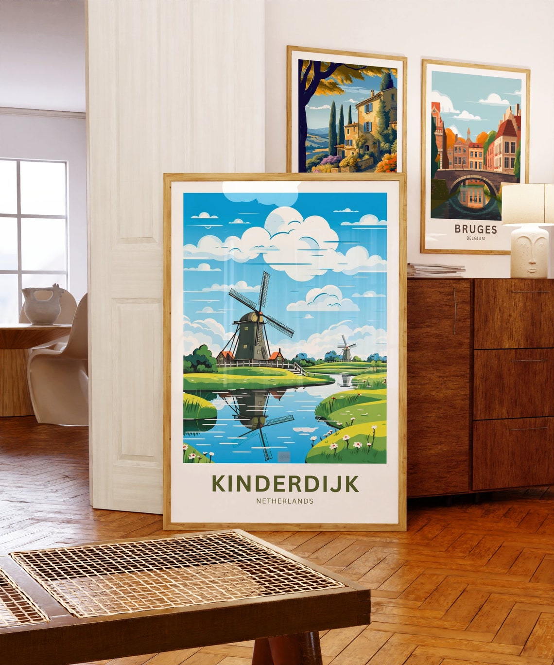 Kinderdijk Netherlands Windmills Personalized Custom Text Poster - Image 5