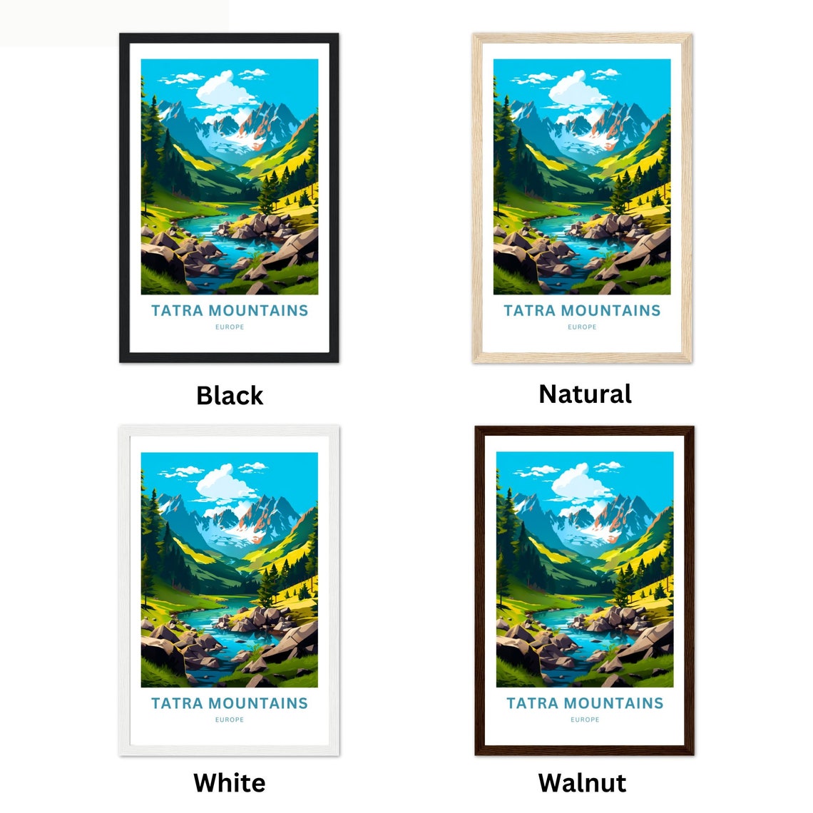 Tatra Mountains Europe Alpine River Valley Personalized Scenic Poster - Image 2