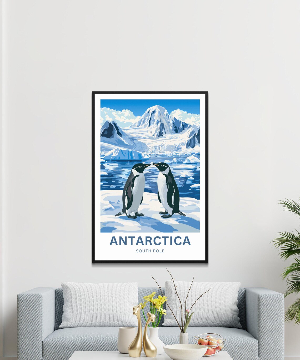 Antarctica South Pole Pair of Gentoo Penguins on Ice Floe Poster - Image 3