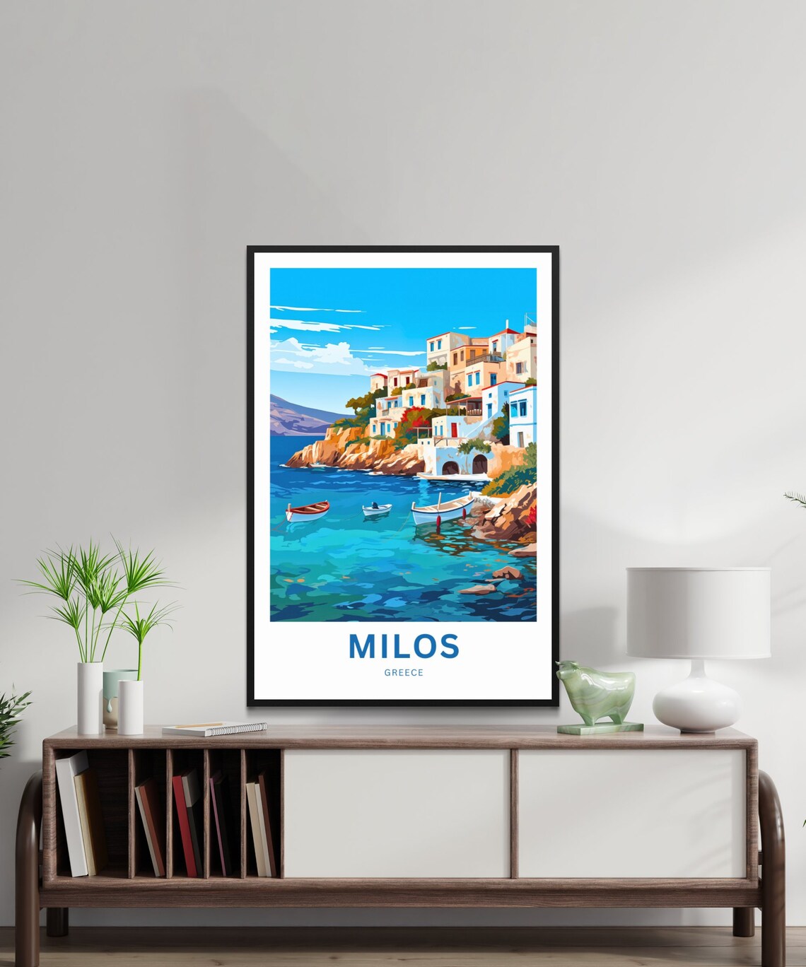 Milos Greece Fishing Village Cove Turquoise Water Island Poster - Image 2