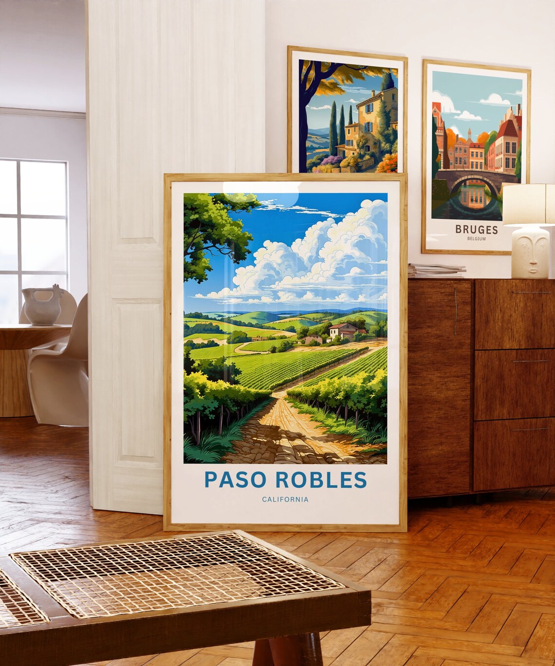 Paso Robles California Vineyard Road Customizable Wine Country Poster - Image 5