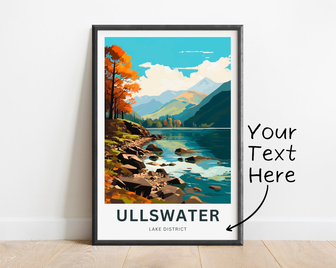 Personalized Ullswater Lake District Autumn Lakeside Travel Poster