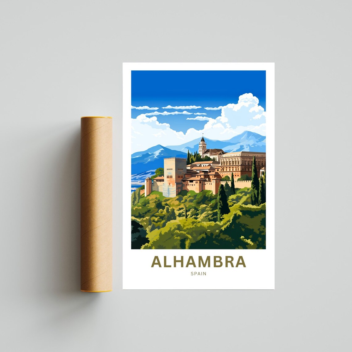 Alhambra Spain Palace Hill Fortress Gardens Andalusia Travel Poster - Image 4