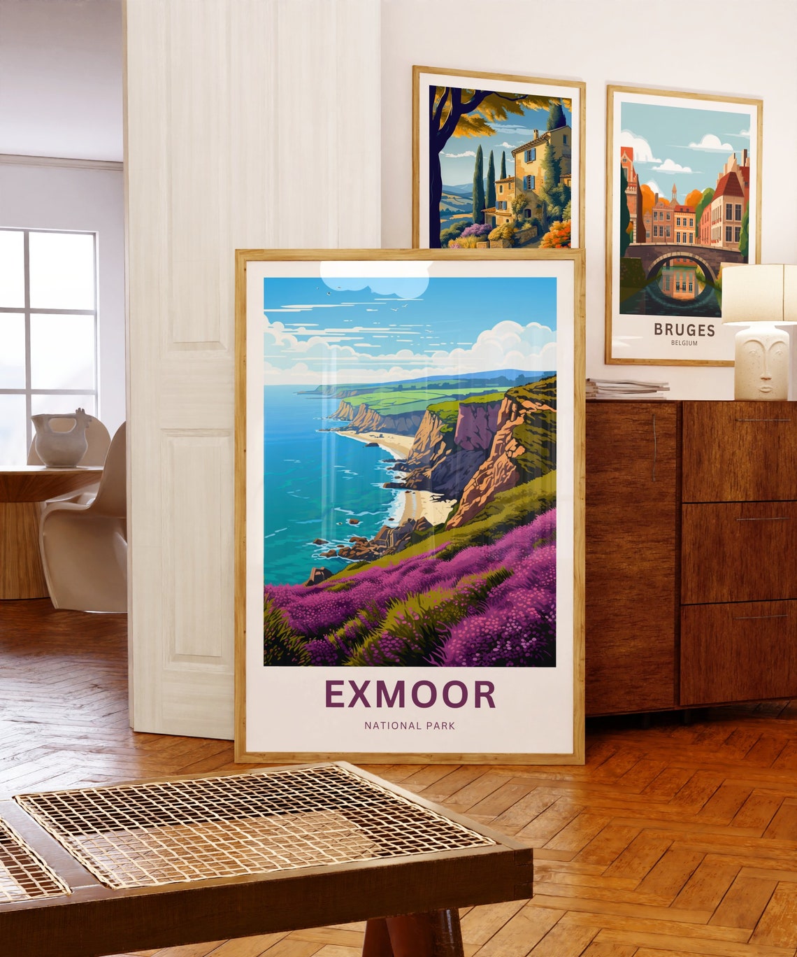 Personalized Exmoor National Park Coastal Cliffs Travel Poster Gift - Image 5