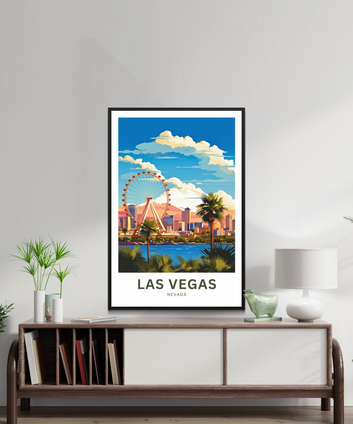 Las Vegas Nevada High Roller Ferris Wheel Cityscape Sunset Poster - Image 3