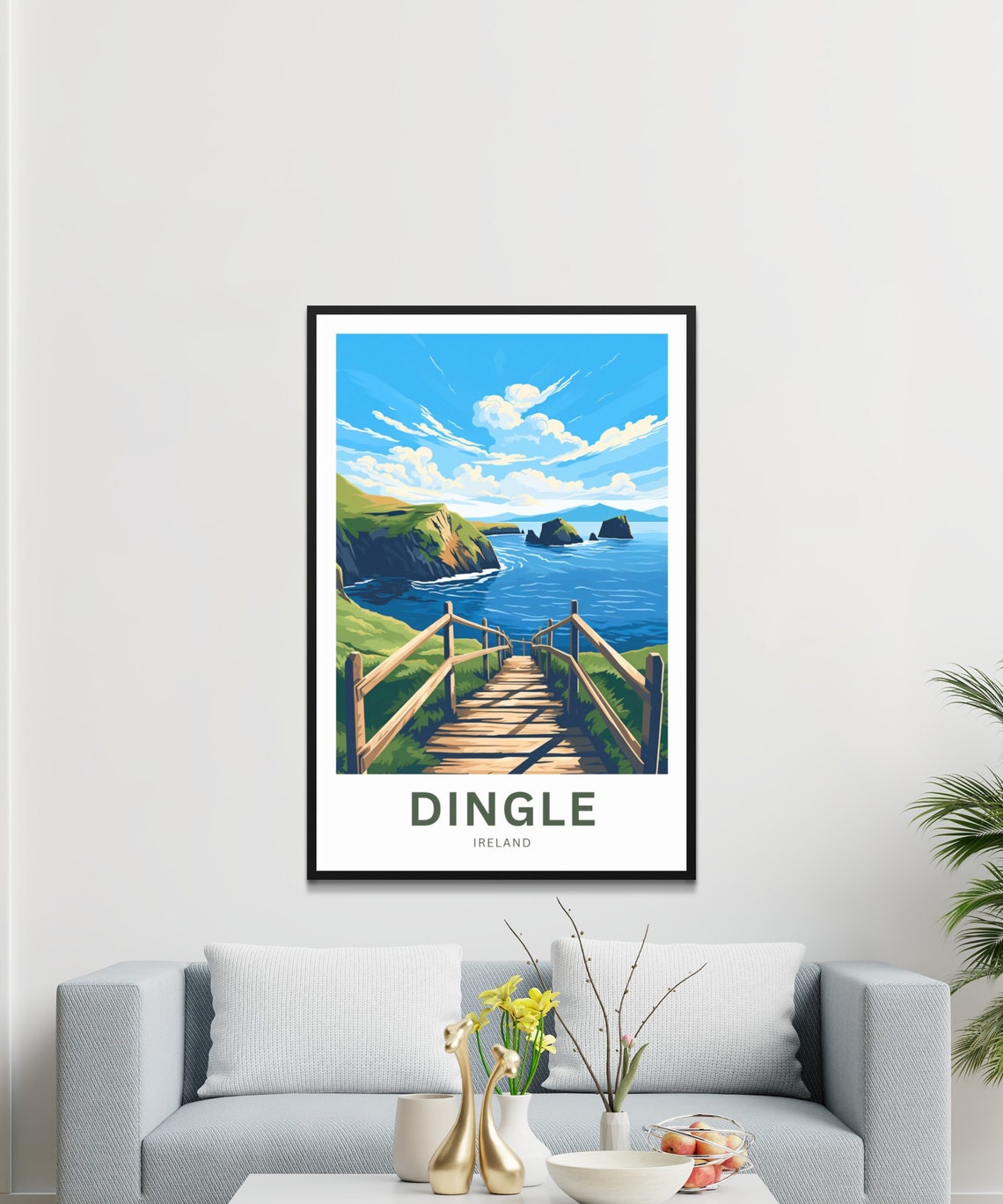 Dingle Ireland Coastal Cliff Walkway Sea Stacks Personalized Poster - Image 3