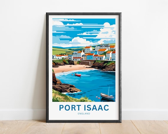 Port Isaac England Fishing Village Harbor Cornwall Travel Art Poster