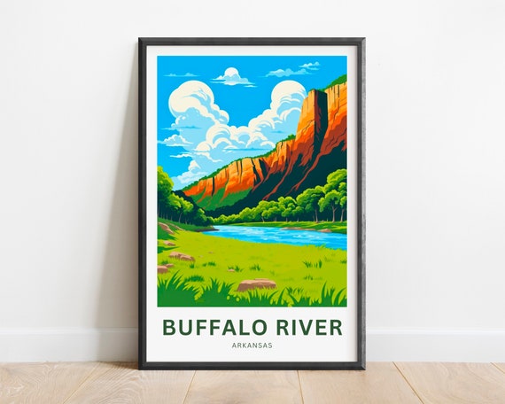 Buffalo River Travel Print Buffalo River Poster Arkansas Wall Art Framed Present Gift Arkansas Present