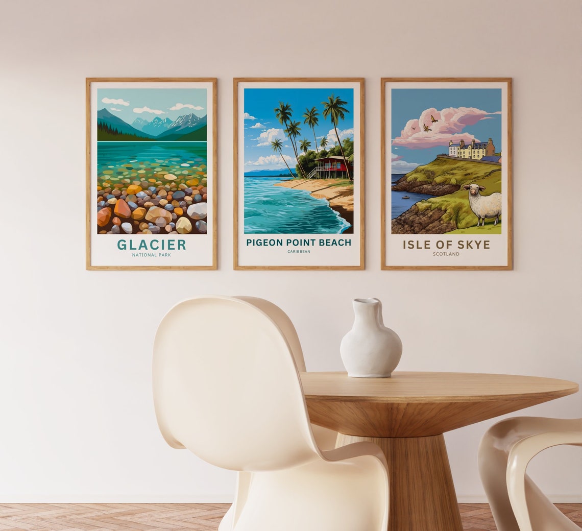 Pigeon Point Beach Caribbean Palm Shore Red Beach House Poster - Image 3