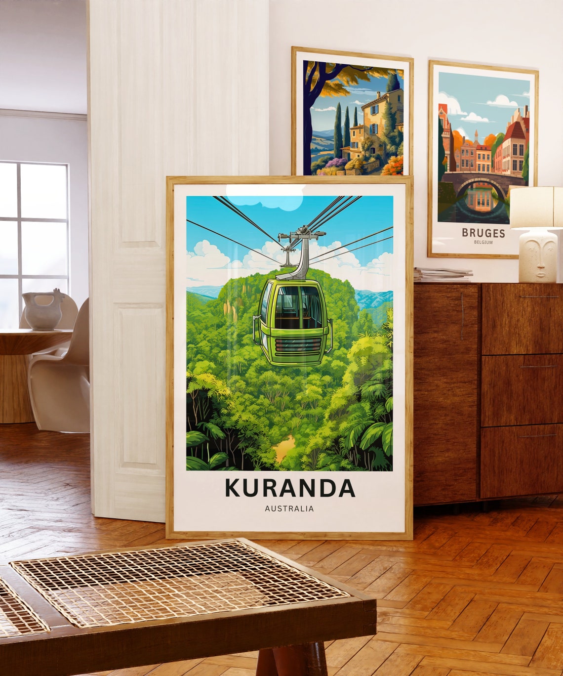 Kuranda Australia Rainforest Cable Car Vintage Travel Poster Gift - Image 5