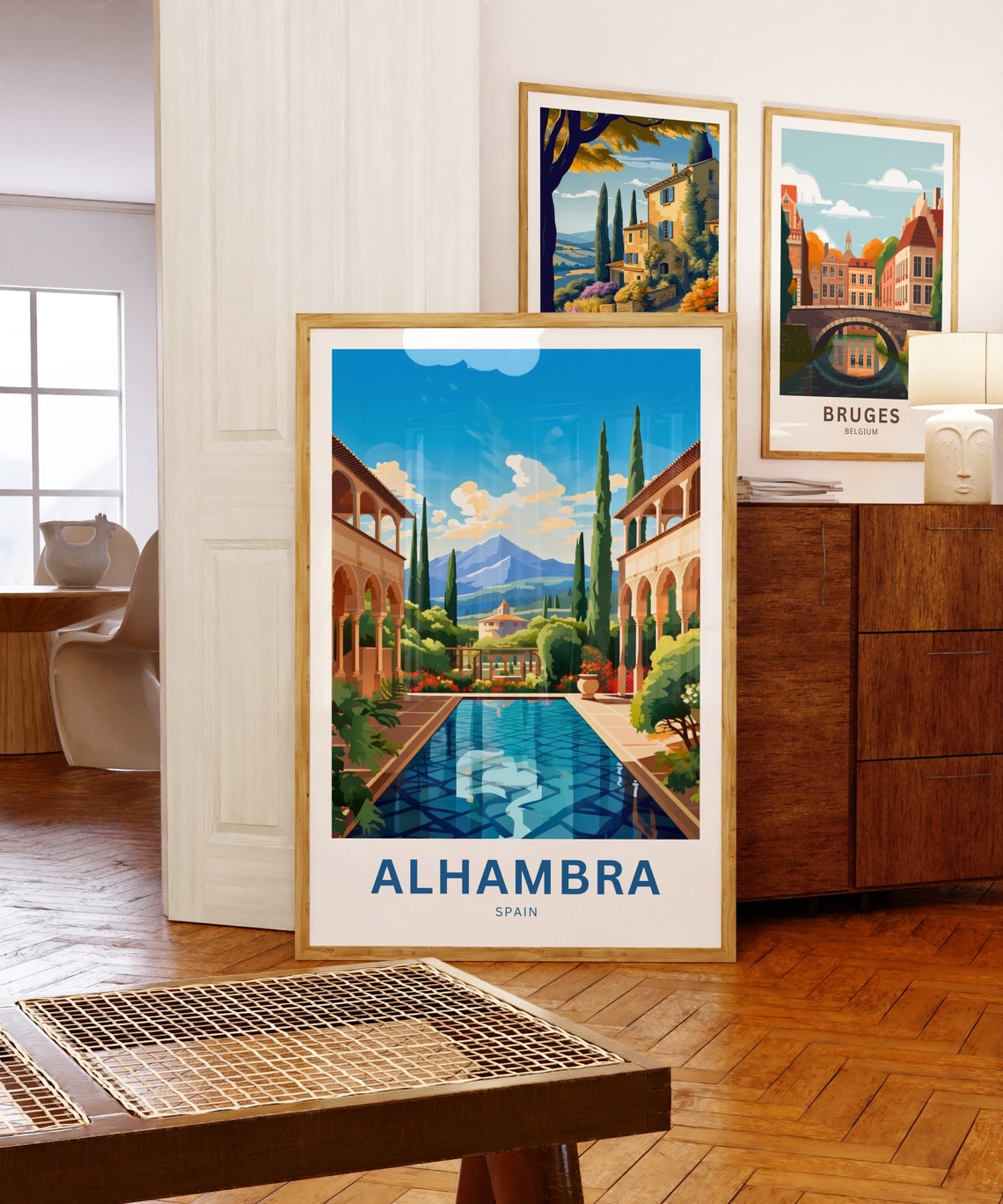 Alhambra Spain Moorish Courtyard Pool Cypress Gardens Travel Poster - Image 5