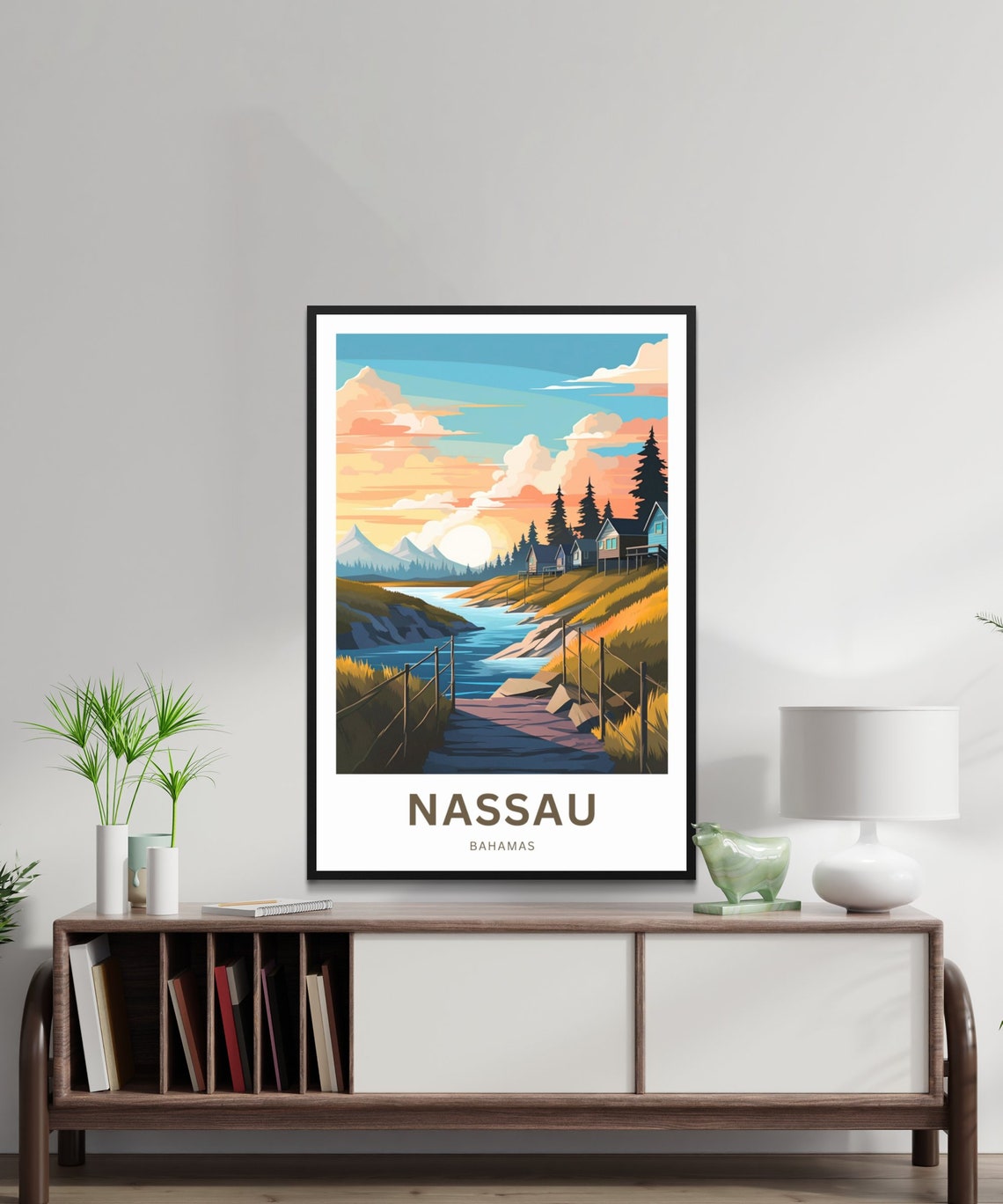 Personalized Nassau Travel Print Nassau Poster Bahamas Wall Art Framed Present Gift Bahamas Present - Image 2