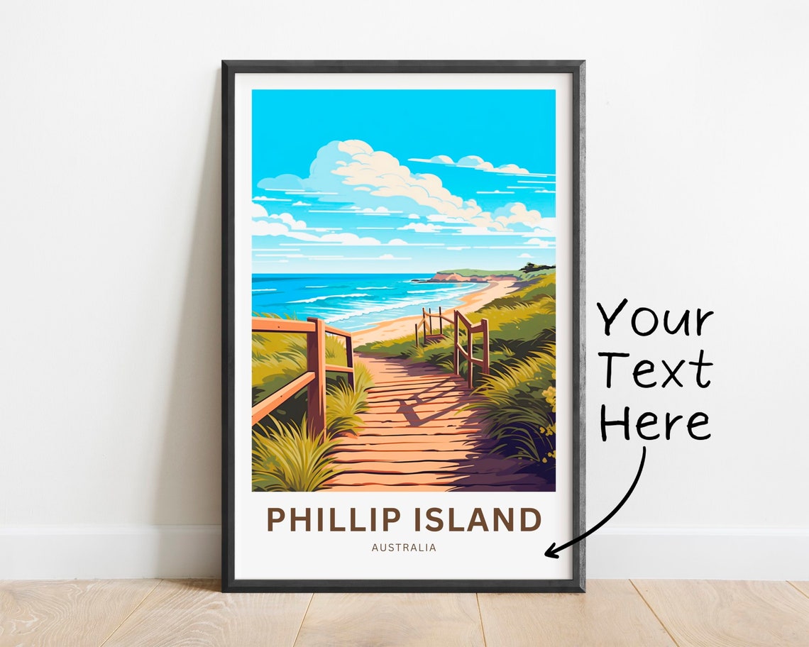 Personalized Phillip Island Australia Boardwalk Custom Travel Poster