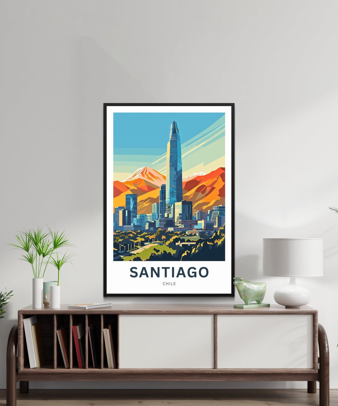 Personalized Santiago Travel Print Santiago Poster Chile Wall Art Framed Present Gift Chile Present - Image 2